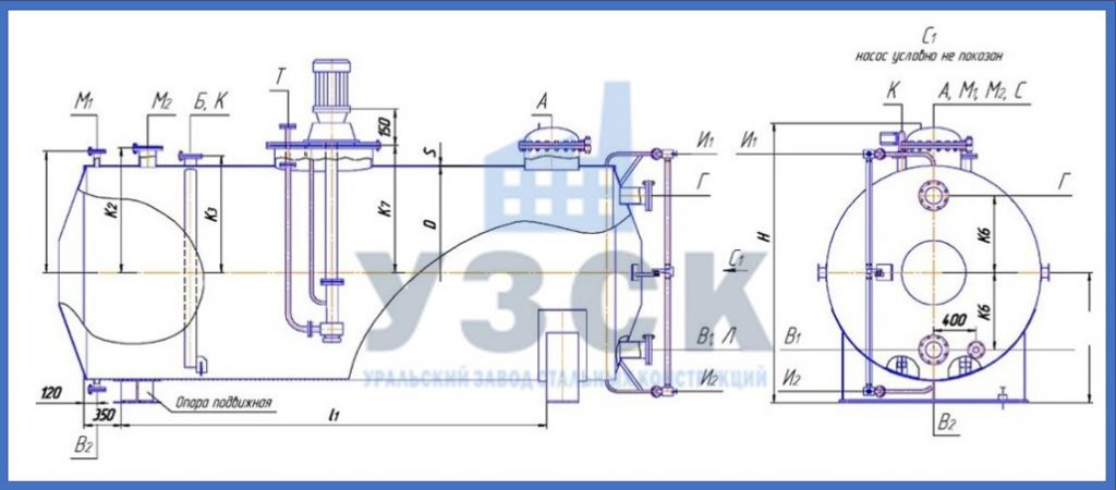 Чертеж емкости ГКК в Якутске
